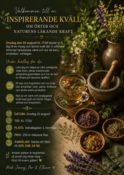 Inspirerande kväll med örter och naturens läkande kraft!