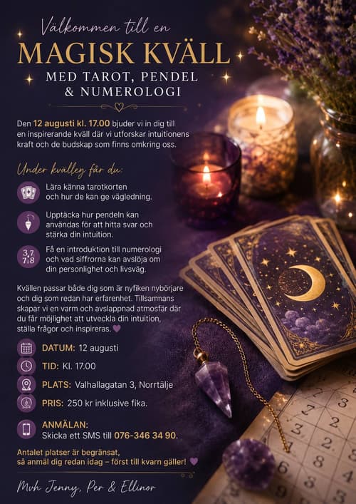 Magisk kväll med tarot, pendel & numerologi!