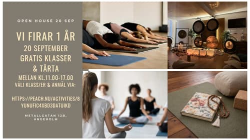 Open House 20 sep, gratis Yoga & Gongbad