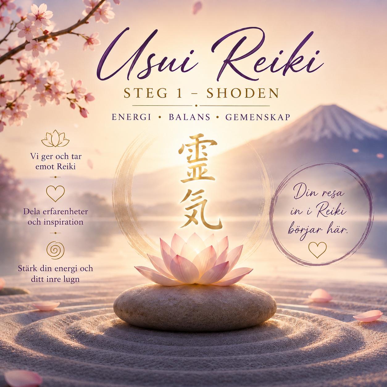 Usui Reikikurs steg 1 - Shoden