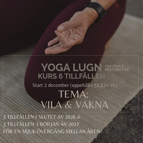 Yoga LUGN 6 tillfällen start 2/12. Onsdagar 19.15-20.30