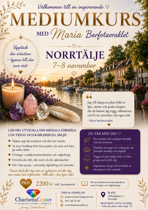 Mediumkurs m. Maria - BarfotaOraklet! 2 dgr
